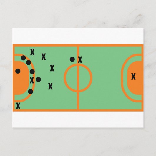 Handballfeld mit Spielersymbol Postkarte (Vorderseite)