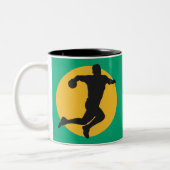 Handballliebhaber Zweifarbige Tasse (Links)