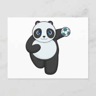 Handballspieler Panda Handball Postkarte