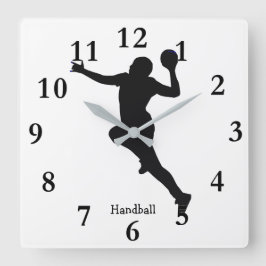Handballspieler Quadratische Wanduhr