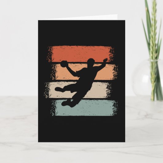 Handballspieler Retro Karte (Vorderseite)