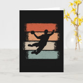 Handballspieler Retro Karte (Gelbe Blume)