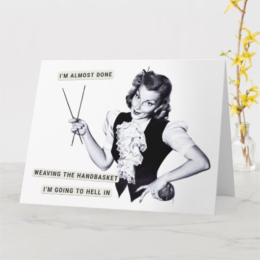 Handbasket To Hell Karte (Gelbe Blume)