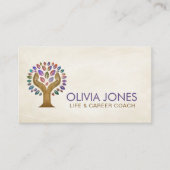 Handbaum unterstützen - Aquarellfarben-Blätter Visitenkarte (Vorderseite)