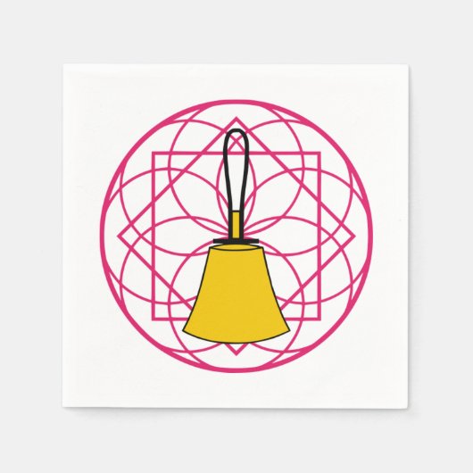 Handbell Cocktail Napkin - Bell Mandala Serviette (Vorderseite)