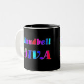 Handbell-Diva Zweifarbige Tasse (Vorderseite Links)