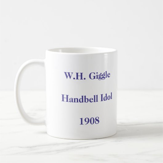 Handbell-Idoltext auf back- Herrn Giggle Conductor Kaffeetasse (Links)