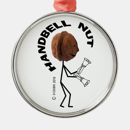 Handbell Nut Silbernes Ornament (Vorne)