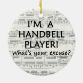 Handbell Player Entschuldigung Keramik Ornament (Hinten)