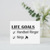 Handbell Ringer Ninja Life Goals Postkarte (Stehend Vorderseite)