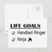 Handbell Ringer Ninja Life Goals Postkarte (Vorne/Hinten)
