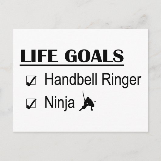 Handbell Ringer Ninja Life Goals Postkarte (Vorderseite)
