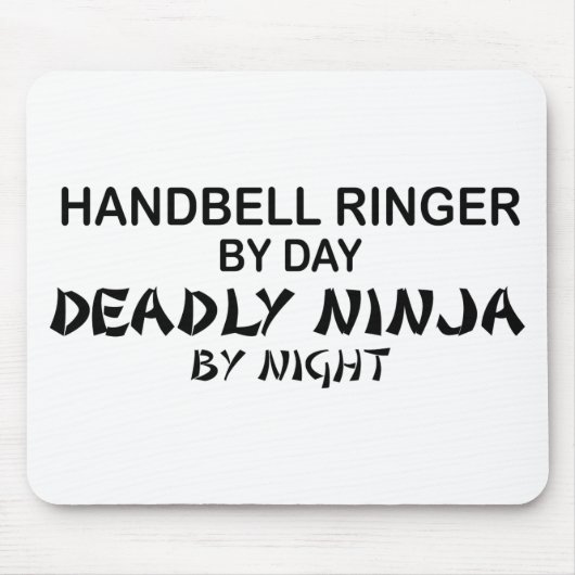 Handbell-Wecker tödliches Ninja bis zum Nacht Mousepad (Vorne)