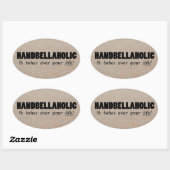 Handbellaholic Life Oval Aufkleber (Blatt)