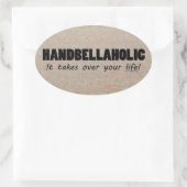 Handbellaholic Life Oval Aufkleber (Tasche)