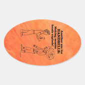 Handbells Zombie Explode Oval Sticker (Vorderseite)