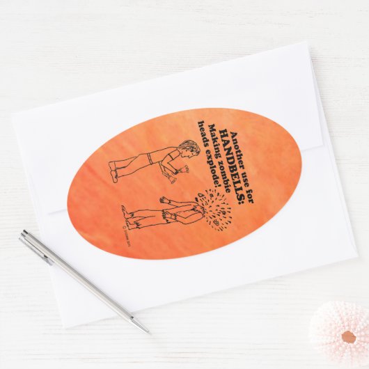 Handbells Zombie Explode Oval Sticker (Umschlag)