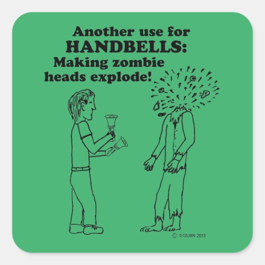 Handbells Zombie Explode Square Sticker (Vorderseite)