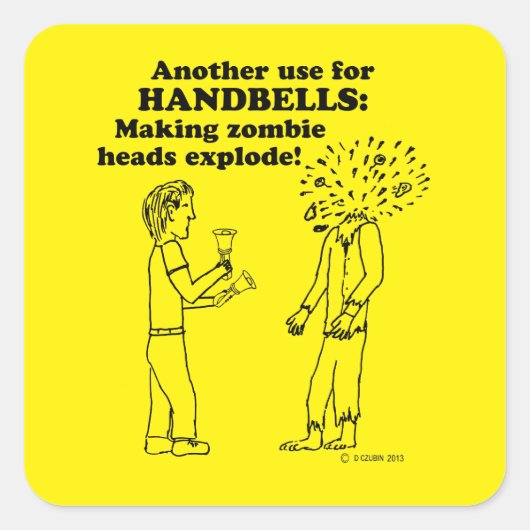 Handbells Zombie Explode Square Sticker (Vorderseite)