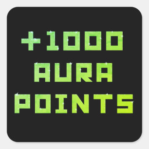 Handbemalt + 1000 Aura-Punkte Quadratischer Aufkleber