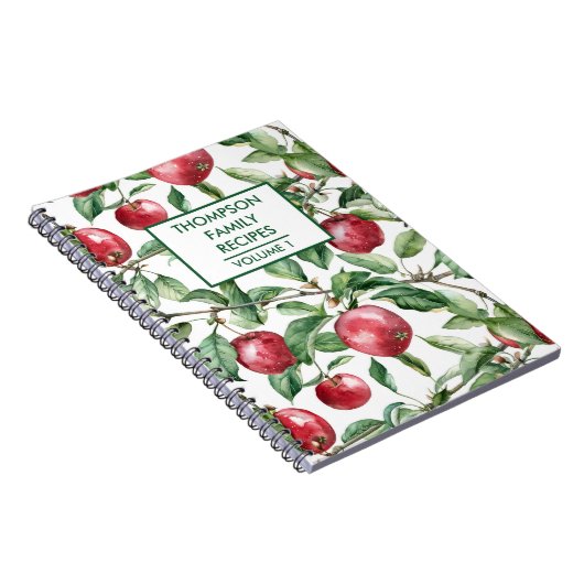 Handbemalte Äpfel und Blätter Personalisiertes Rez Notizblock (Rechte Seite)