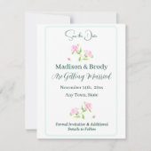 Handbemalte Aquarellfarben SAVE THE DATE (Vorderseite)