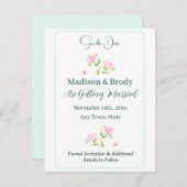 Handbemalte Aquarellfarben SAVE THE DATE (Vorne/Hinten)