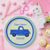 Handbemalte Blaue LKW-Kunst Personalisieren Pappteller (Party)