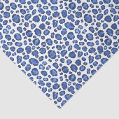 Handbemalte blaue und weiße Leopardendrucke Seidenpapier (Ausschnitt)