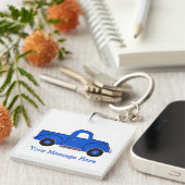 Handbemalte Blue Truck Design Mehrzweck-Tasche Schlüsselanhänger (Vorderseite rechts)