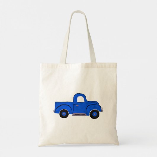 Handbemalte Blue Truck Design Mehrzweck-Tasche Tragetasche (Rückseite)
