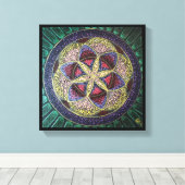 Handbemalte Blume des Lebens Heilige Geometrie Leinwanddruck (Insitu (Holzboden))