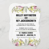 handbemalte Blume Einladung (Vorne/Hinten)