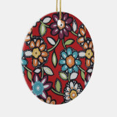 handbemalte Blume Keramikornament (Rechts)