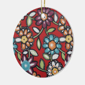 handbemalte Blume Keramikornament (Links)
