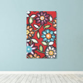 handbemalte Blume Power Leinwand (Insitu (Holzboden))