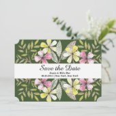 handbemalte Blume Save The Date (Stehend Vorderseite)