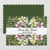 handbemalte Blume Save The Date (Vorne/Hinten)