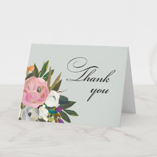 Handbemalte Blumen 100. Geburtstagsfeier Dankeskarte