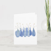 Handbemalte Blumen-Kobaltglas-Vase Karte (Vorderseite)