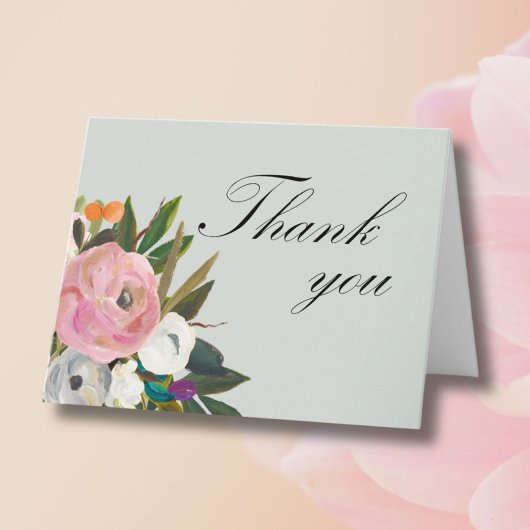 Handbemalte Florale 60. Geburtstagsfeier Dankeskarte