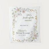 Handbemalte florale frisch vom Markt Brautdusche Wandteppich (Vorderseite)