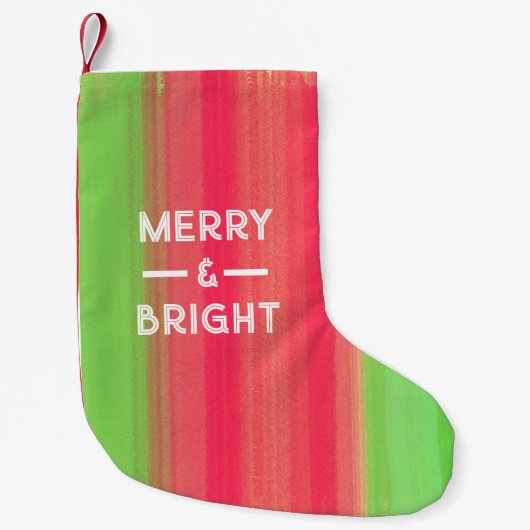 Handbemalte Fröhliche und Helle Kleiner Weihnachtsstrumpf (Vorderseite)