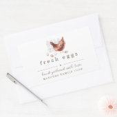 Handbemalte Hühnerfarm- oder Stall-Eierkartonschil Rechteckiger Aufkleber (Umschlag)