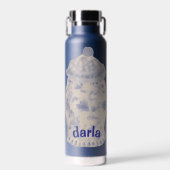 Handbemalte Ingwer-Glasflasche Aufkleber Trinkflasche (Vorne)