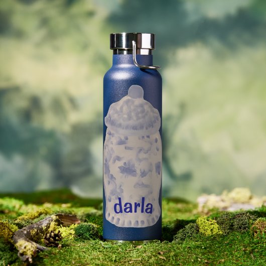 Handbemalte Ingwer-Glasflasche Aufkleber Trinkflasche (Außenbereich (gedreht))