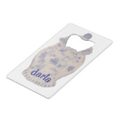 Handbemalte Ingwer-Glasflasche  Geldbeutel Flaschenöffner (Vorderseite Schrägansicht)
