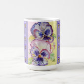 Handbemalte lila Stiefmütterchen Blumen Latte-Mug Kaffeetasse (Mittel)