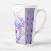 Handbemalte lila Stiefmütterchen Blumen Latte-Mug Milchtasse (Rechts)