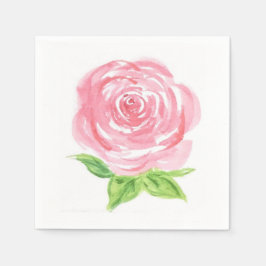 Handbemalte Loose Wasserfarbe Rose Floral Serviette